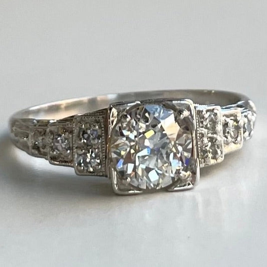 .95 ct Center Vintage Diamond Ring