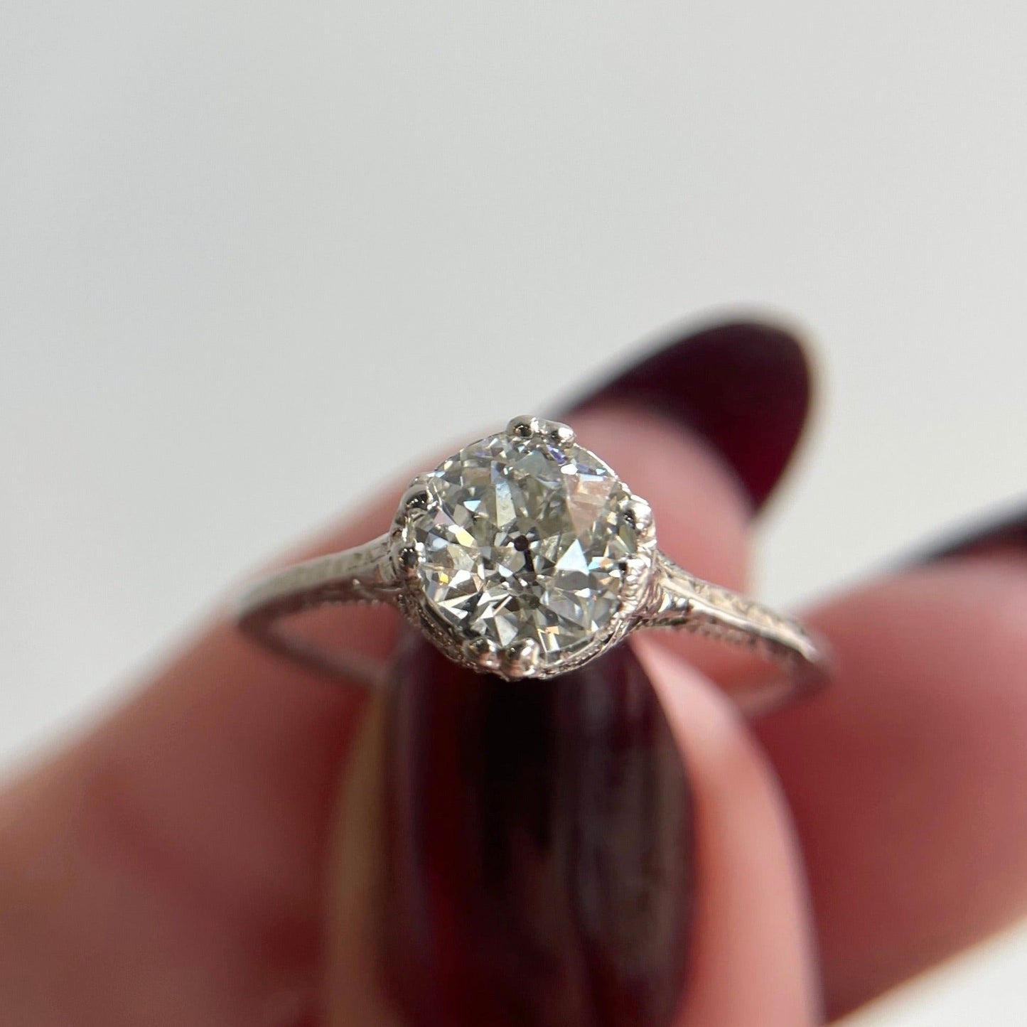 .89 ct Old European Cut Diamond Engagement Ring