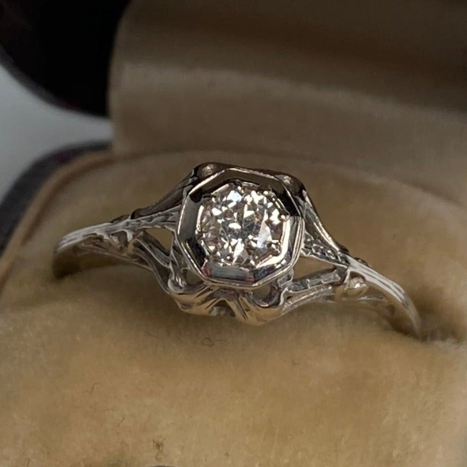 .25 ct 18k Art Deco Engagement Ring