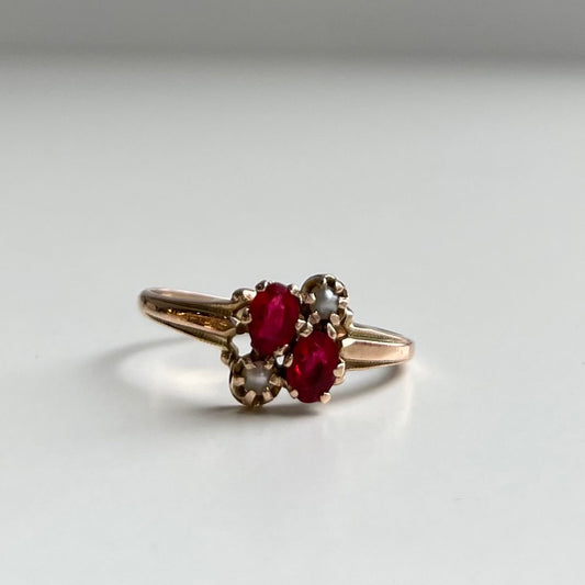 Antique Ruby & Pearl Ring