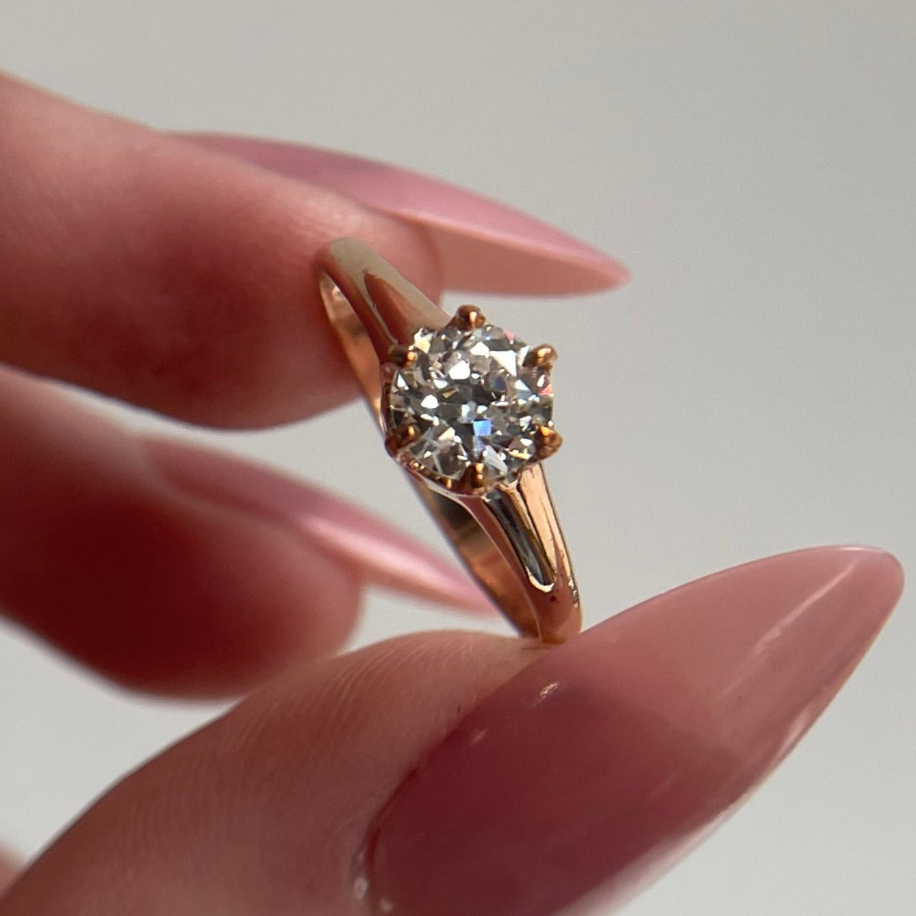 6 Prong Rose Gold Diamond Solitaire
