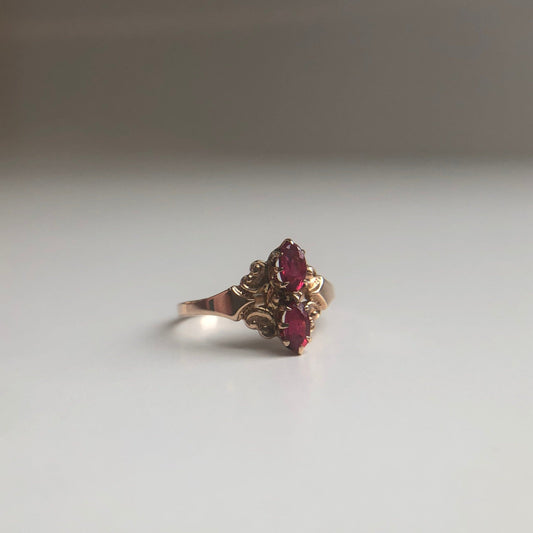 10k Yellow Gold Vintage Ruby Ring